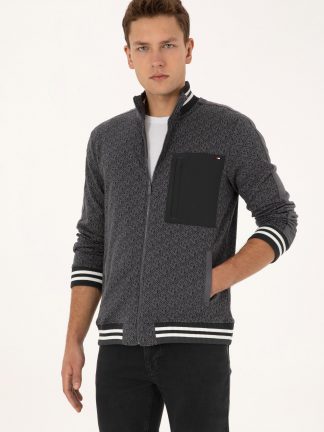 ژاکت مردانه خاکستری یو اس پولو