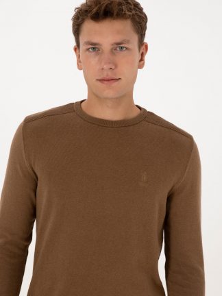 پلیور مردانه خاکی ملانژ یو اس پولو