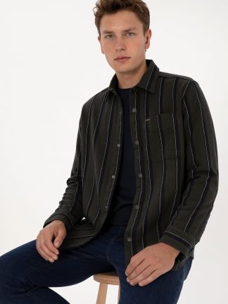 پیراهن مردانه سبز تیره یو اس پولو