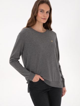 پلیور زنانه خاکی ملانژ یو اس پولو