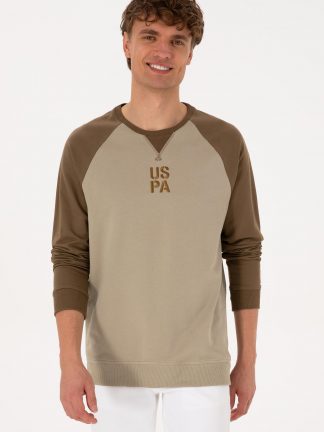 سویشرت مردانه خاکی روشن یو اس پولو
