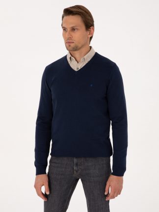 پلیور مردانه آبی لاجوردی روشن پیرکاردین