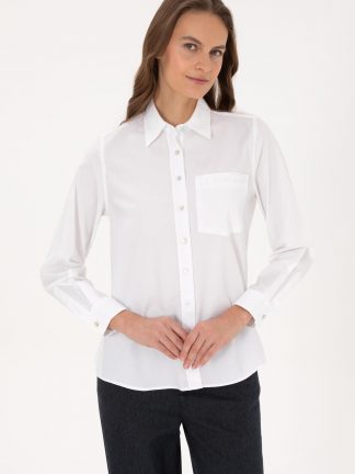 شومیز زنانه سفید یو اس پولو