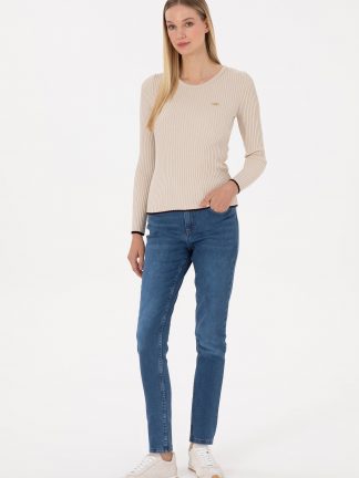 شلوار جین جذب زنانه آبی تیره یو اس پولو