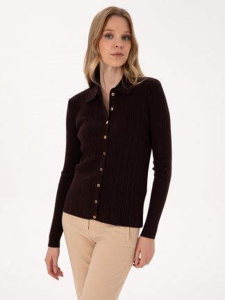 ژاکت زنانه قهوه ای پیرکاردین