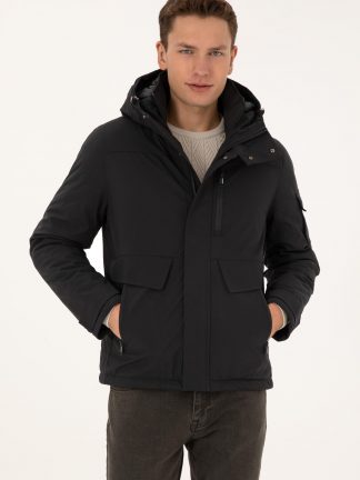 کاپشن مردانه مشکی یو اس پولو