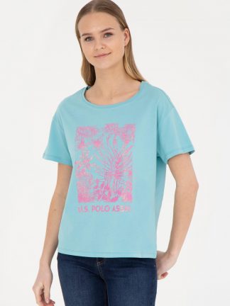 تیشرت زنانه نعنایی یو اس پولو