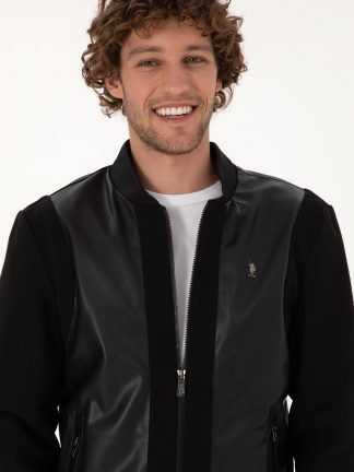 کت چرمی مردانه مشکی یو اس پولو