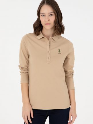 پولوشرت زنانه بژ یو اس پولو