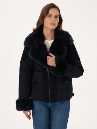 کاپشن زنانه سرمه ای پیرکاردین