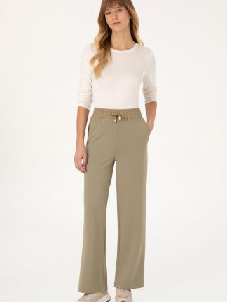 شلوار راحتی زنانه خاکی روشن یو اس پولو