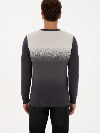 پلیور مردانه خاکستری تیره یو اس پولو