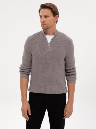 پلیور مردانه خاکستری روشن پیرکاردین