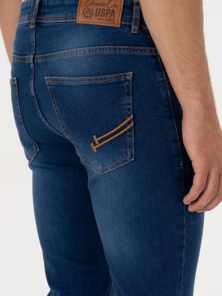 شلوار جین اسلیم فیت مردانه آبی یو اس پولو