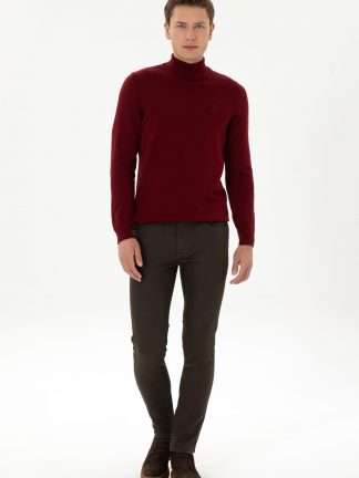 شلوار جین اسلیم فیت مردانه قهوه ای یو اس پولو