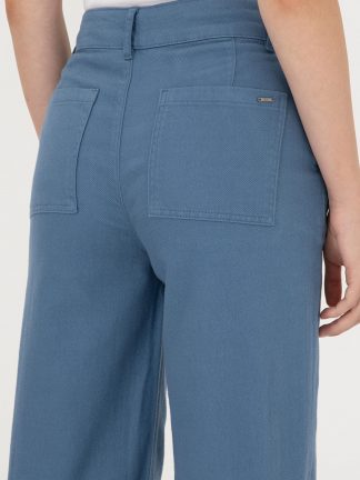 شلوار کتان زنانه آبی تیره یو اس پولو