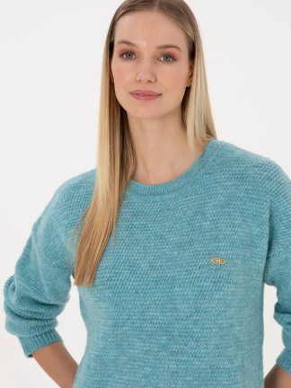 پلیور زنانه نعنایی تیره یو اس پولو