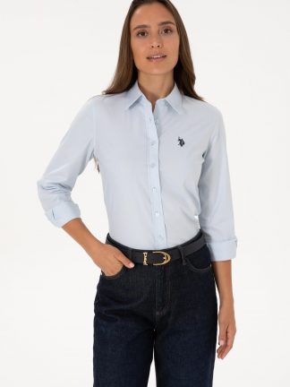 شومیز زنانه آبی روشن یو اس پولو