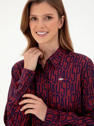 شومیز زنانه زرشکی یو اس پولو