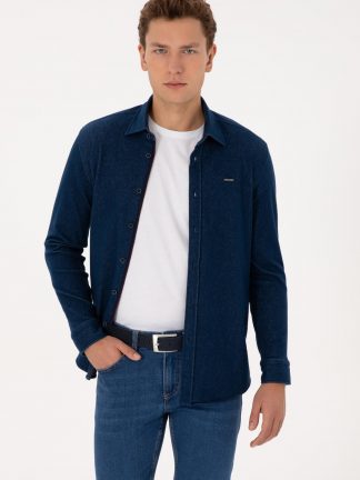 پیراهن مردانه سرمه ای یو اس پولو