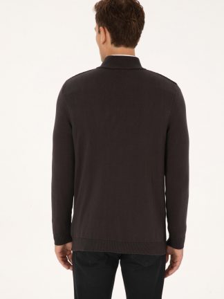 پلیور مردانه خاکستری تیره یو اس پولو