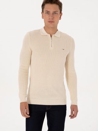 پلیور مردانه کرم یو اس پولو