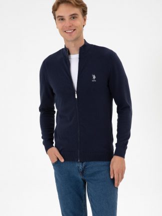 ژاکت مردانه سرمه ای یو اس پولو