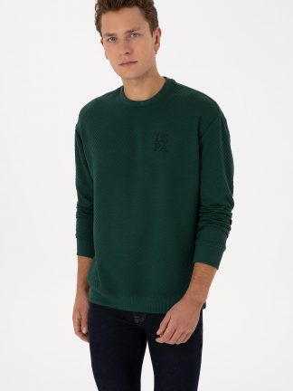 سویشرت مردانه سبز تیره یو اس پولو