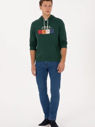 هودی مردانه سبز تیره یو اس پولو