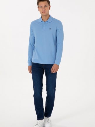 شلوار جین اسلیم فیت مردانه آبی تیره یو اس پولو