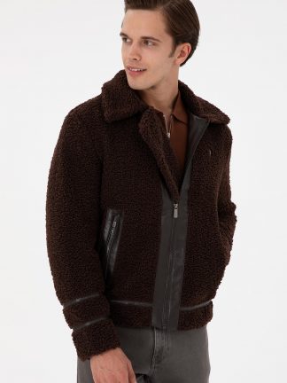 کت چرمی مردانه قهوه ای یو اس پولو