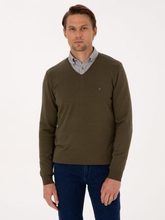 پلیور مردانه خاکی تیره پیرکاردین