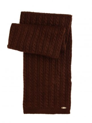 شال بافت زنانه قهوه ای تیره یو اس پولو