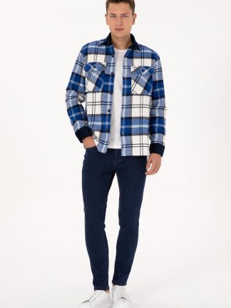 شلوار جین اسلیم فیت مردانه آبی تیره یو اس پولو