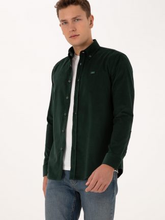 پیراهن مردانه سبز تیره یو اس پولو