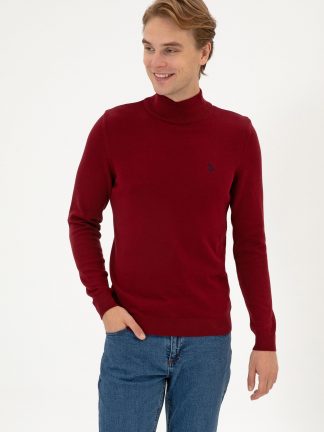 پلیور مردانه زرشکی یو اس پولو