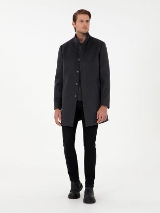 پالتو مردانه خاکستری تیره پیرکاردین