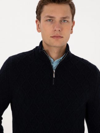 پلیور مردانه سرمه ای یو اس پولو