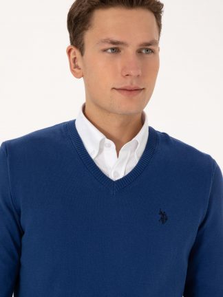 پلیور مردانه نیلی یو اس پولو