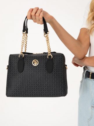 کیف دوشی زنانه مشکی یو اس پولو