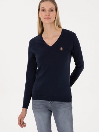 پلیور زنانه سرمه ای یو اس پولو