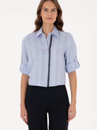 شومیز زنانه آبی روشن یو اس پولو