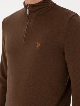 پلیور مردانه قهوه ای یو اس پولو