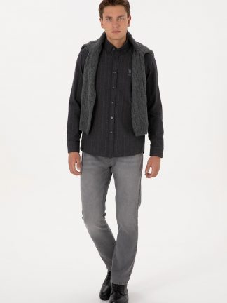 شلوار جین راسته مردانه خاکستری یو اس پولو