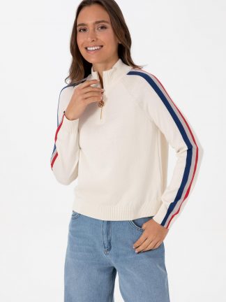 پلیور زنانه کرم یو اس پولو