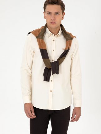 پیراهن مردانه کرم یو اس پولو