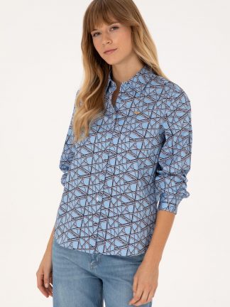 شومیز زنانه آبی روشن یو اس پولو