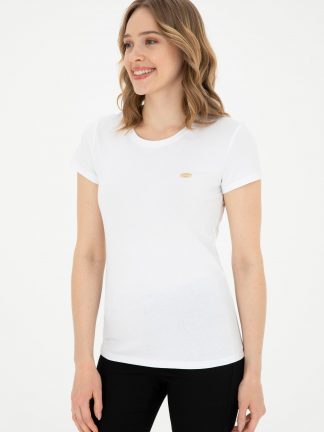 تیشرت زنانه سفید یو اس پولو