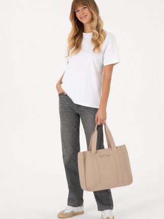 کیف دستی زنانه بژ یو اس پولو