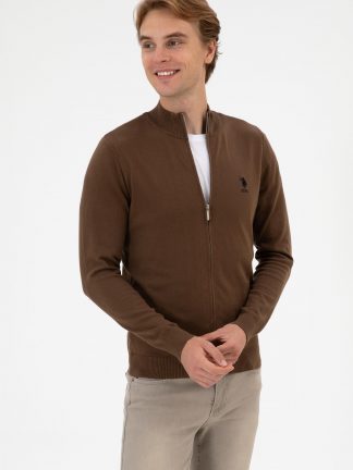 ژاکت مردانه قهوه ای یو اس پولو